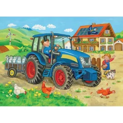 Puzzles Ravensburger 2X12 Pièces - Chantier et Ferme