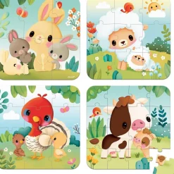 Puzzles Évolutifs avec animaux de la ferme