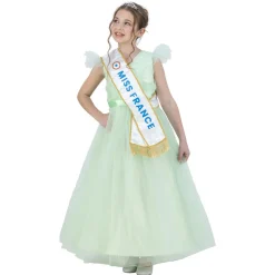 Robe Miss France verte - 140 cm 10 ans
