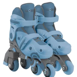 Rollers En Ligne 2 En 1 Évolutifs Bleu Taille 30 À 33