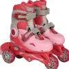 Rollers évolutifs 3 roues rose taille 30-33