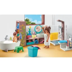 Salle de bains avec douche et baignoire Playmobil My Life 71611