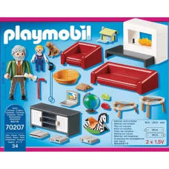 Salon avec cheminée Playmobil Dollhouse 70207
