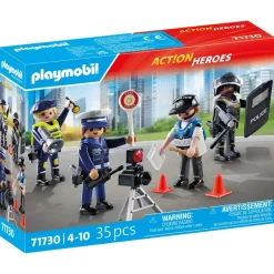 Set métiers de la police : 4 policiers PLAYMOBIL ACTION HEROES 71730