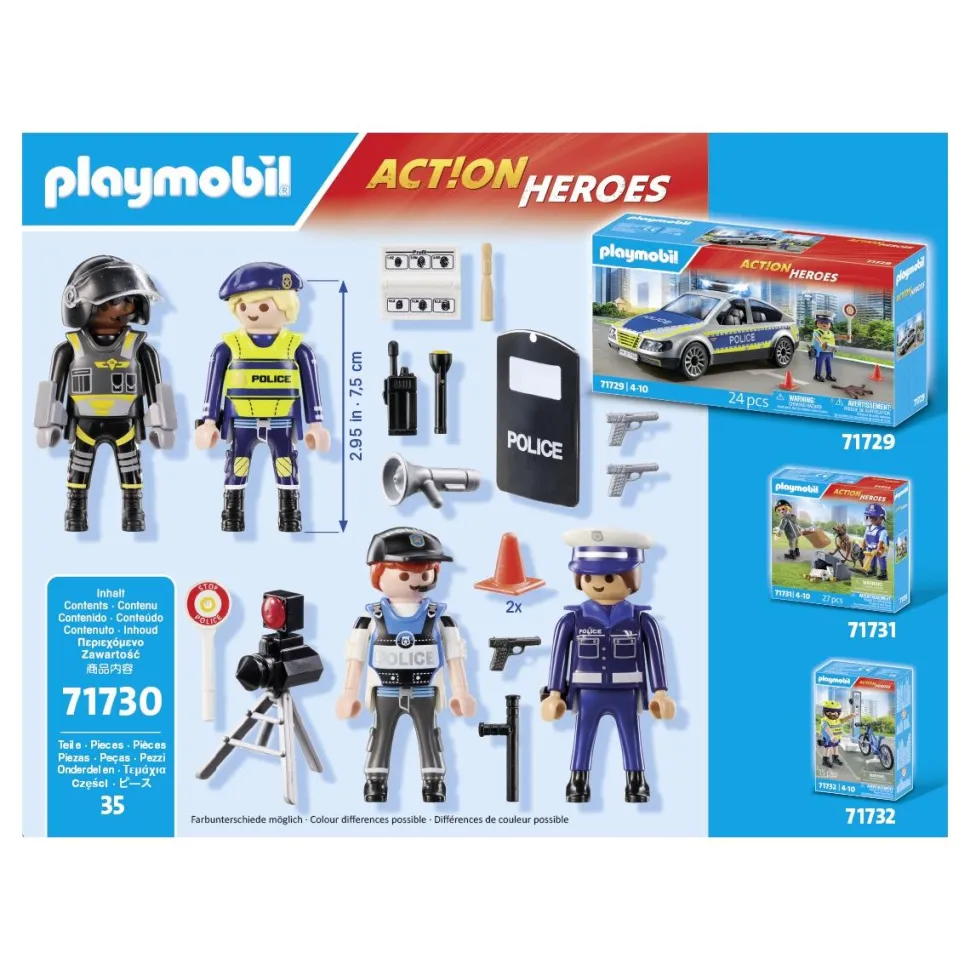 Set métiers de la police : 4 policiers PLAYMOBIL ACTION HEROES 71730