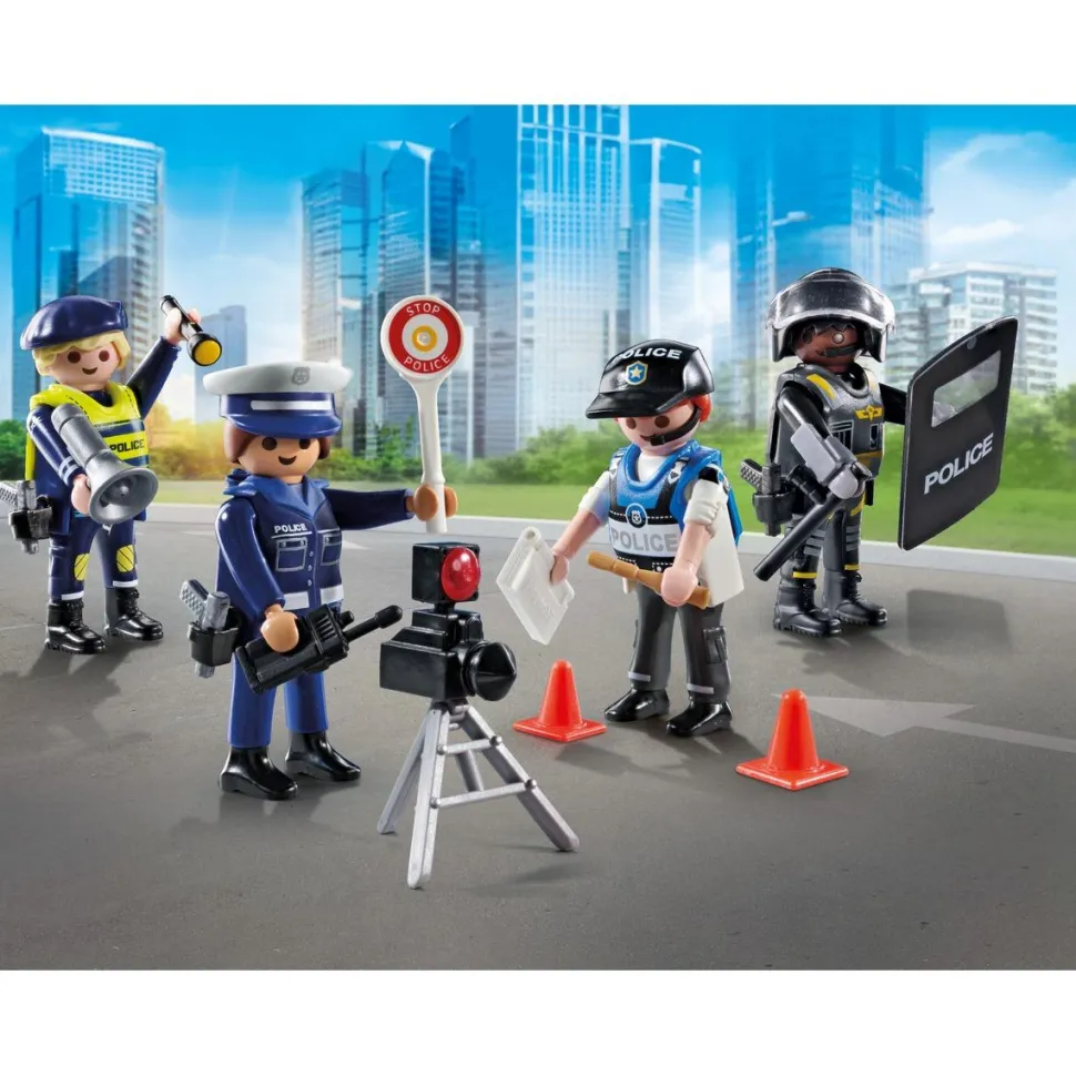 Set métiers de la police : 4 policiers PLAYMOBIL ACTION HEROES 71730