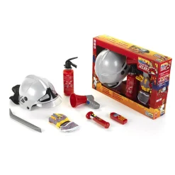 Set pompier avec casque et mégaphone - 7 pièces