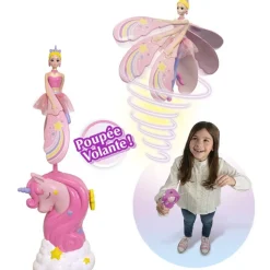 Sky dancers Poupée volante licorne Rainbow rose