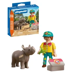 Soigneur et rhinocéros - Playmobil Duo 72025