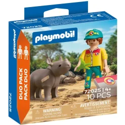 Soigneur et rhinocéros - Playmobil Duo 72025