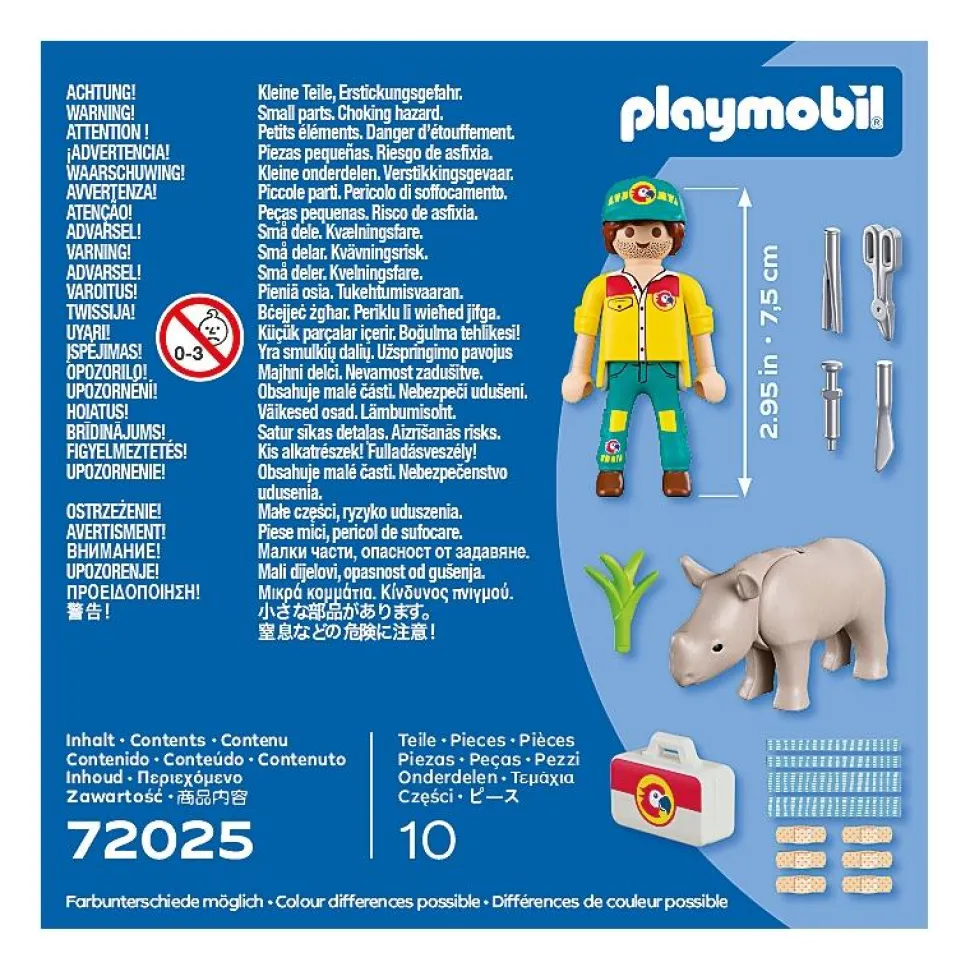 Soigneur et rhinocéros - Playmobil Duo 72025