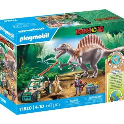 Spinosaure, chercheur et véhicule à grue Playmobil Dinos 71820