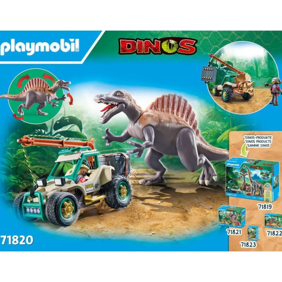 Spinosaure, chercheur et véhicule à grue Playmobil Dinos 71820