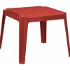 Table carrée coloris rouge ou vert