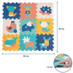 Tapis 9 dalles mousse Animaux