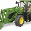 Tracteur avec fourche John deere 7R 350