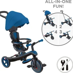 Tricycle explorer V2 - 4 en 1 bleu royal