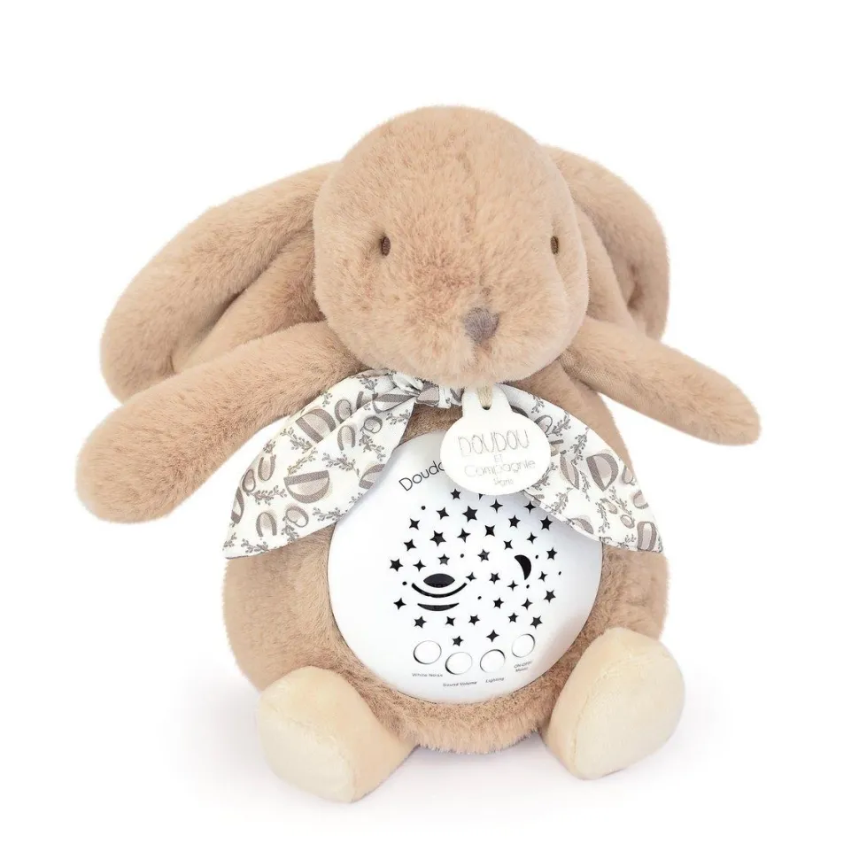 Veilleuse musicale projection beige sable - Lapin Doudou