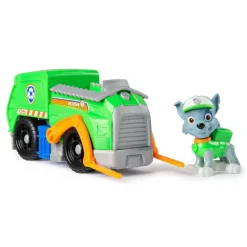 Véhicule 15 cm et figurine La Pat Patrouille : Camion de recyclage Rocky
