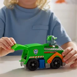 Véhicule 15 cm et figurine La Pat Patrouille : Camion de recyclage Rocky