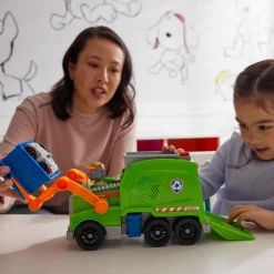 Véhicule 15 cm et figurine La Pat Patrouille : Camion Benne Crush N Roll Rocky