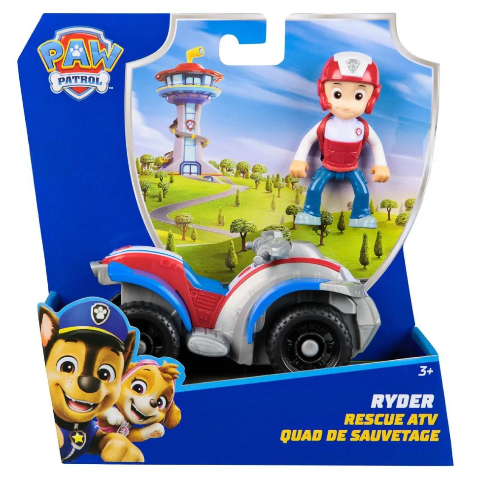 Véhicule 15 cm et figurine La Pat Patrouille : Quad de sauvetage Ryder