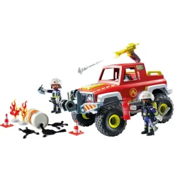 Véhicule de pompiers avec bidon enflammé PLAYMOBIL ACTION HEROES 71824