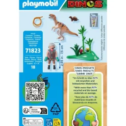 Vélociraptor et explorateur avec Lasso Playmobil Dinos 71823