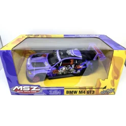 Voiture BMW M4 GT3 Wasa violette à l'échelle 1:24