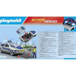 Voiture de police avec sirène et gyrophare PLAYMOBIL ACTION HEROES 71729