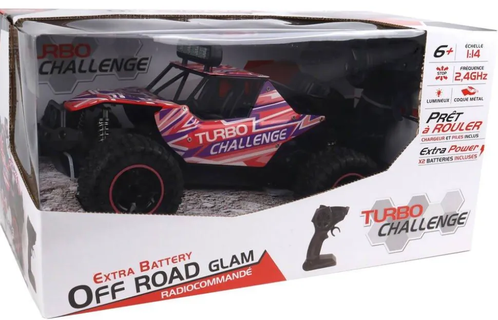 Voiture radiocommandée 1:14 métal rosé - Turbo Challenge Extra battery Off Road Glam