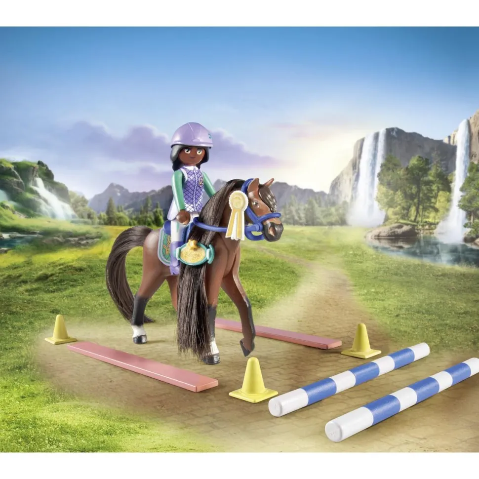 Zoe et Blaze avec parcours d'obstacles Playmobil Horses of Waterfall 71355